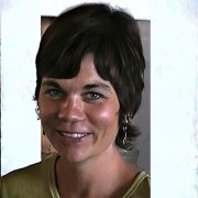 Smiling woman with short dark hair